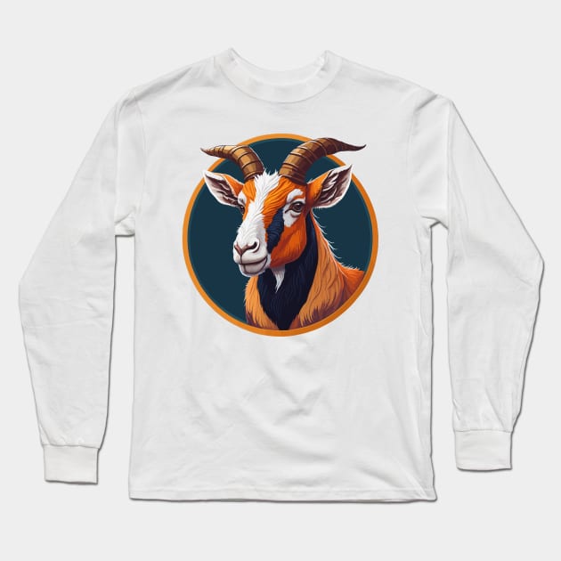 Goat Portrait Long Sleeve T-Shirt by SpriteGuy95